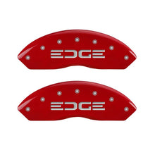 Load image into Gallery viewer, MGP 4 Caliper Covers Engraved Front &amp; Rear Edge Red finish silver ch
