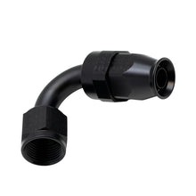 Load image into Gallery viewer, DeatschWerks 8 AN Female Flare Swivel 120-Degree Hose End PTFE - Anodized Matte Black
