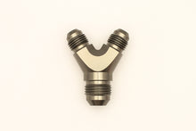 Load image into Gallery viewer, DeatschWerks 6AN Male Flare + 6AN Male Flare to 8AN Male Flare Y Block Fitting
