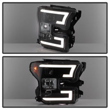 Load image into Gallery viewer, Spyder Ford F150 2015-2017 Projector Headlights - Light Bar DRL LED - Black PRO-YD-FF15015-LBDRL-BK
