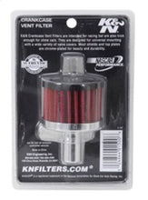 Load image into Gallery viewer, K&amp;N Steel Base Crankcase Vent Filter .625in Vent OD x 2in OD x 1.5in Height
