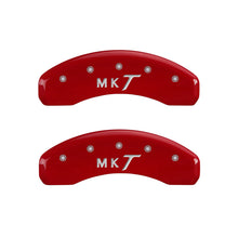 Load image into Gallery viewer, MGP 4 Caliper Covers Engraved Front Lincoln Engraved Rear MKT Yellow finish black ch

