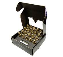 Load image into Gallery viewer, NRG 500 Series M12 X 1.5 Bullet Shape Steel Lug Nut Set - 21 Pc w/Lock Key - Chrome Gold
