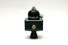 Load image into Gallery viewer, Fuelab 575 High Pressure Adjustable Mini FPR Blocking 25-65 PSI (1) -6AN In (2) -6AN Out - Black

