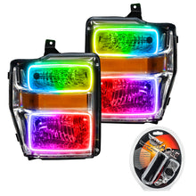 Load image into Gallery viewer, Oracle 08-10 Ford F250/350 Pre-Assembled Halo Headlights - Chrome Housing - ColorSHIFT
