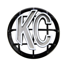 Load image into Gallery viewer, KC HiLiTES 5in. Round ABS Stone Guard for Apollo Lights (Single) - Black w/White KC Logo
