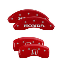 Load image into Gallery viewer, MGP 4 Caliper Covers Engraved Front &amp; Rear MGP Red finish silver ch
