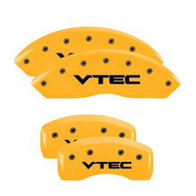 Load image into Gallery viewer, MGP 4 Caliper Covers Engraved Front &amp; Rear MGP Yellow Finish Black Char 2008 Lexus RX350
