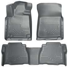 Load image into Gallery viewer, Husky Liners 2012 Toyota Tundra Double/CrewMax Cab WeatherBeater Combo Gray Floor Liners
