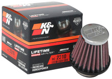 Load image into Gallery viewer, K&amp;N Universal Round Tapered Chrome Filter 1.563in Flange ID x 3in Base OD x 2in Top OD x 3in H
