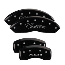 Load image into Gallery viewer, MGP 4 Caliper Covers Engraved Front &amp; Rear MGP Black Finish Silver Char 2019 GMC Arcadia
