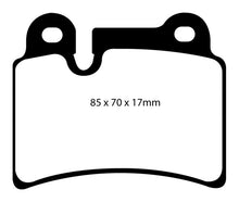Load image into Gallery viewer, EBC 06-09 Volkswagen Touareg 3.6 (2 pin holes at top of backplate) Yellowstuff Rear Brake Pads
