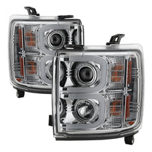 Load image into Gallery viewer, Spyder Chevy Silverado 2014-16 2500 HD Projector Headlights Light Bar DRL Chrm PRO-YD-CSHD14-LBDRL-C
