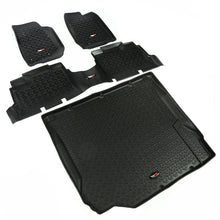 Load image into Gallery viewer, Rugged Ridge Floor Liner Front/Rear/Cargo Black 2007-2010 Jeep Wrangler JK 4 Dr
