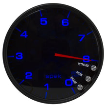 Load image into Gallery viewer, Autometer Spek-Pro Gauge Tachometer 5in 8K Rpm W/Shift Light &amp; Peak Mem Black/Smoke/Black
