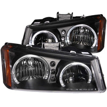 Load image into Gallery viewer, ANZO 2003-2006 Chevrolet Silverado 1500 Crystal Headlights w/ Halo Black
