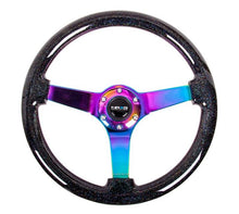 Load image into Gallery viewer, NRG Reinforced Steering Wheel (350mm / 3in Deep) Minty Fresh Wood Grain w/Black 3-Spoke Center
