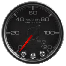 Load image into Gallery viewer, Autometer Spek-Pro Gauge Water Press 2 1/16in 120psi Stepper Motor W/Peak &amp; Warn Blk/Blk
