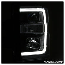 Load image into Gallery viewer, Spyder 08-10 Ford F-250 Projector Headlights V2 - Light Bar DRL LED - Black PRO-YD-FS08V2-LB-BK
