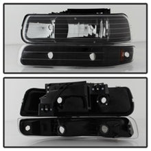 Load image into Gallery viewer, Xtune Chevy TahOE 00-06 Amber Crystal Headlights w/ Bumper Lights Black HD-JH-CSIL99-SET-AM-BK
