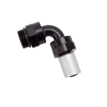 Load image into Gallery viewer, Russell Performance -8 SAE Port Male to -8 AN Hose 90 Degree Crimp On Hose End - Black Anodized
