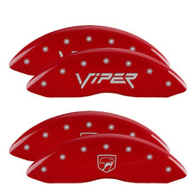 Load image into Gallery viewer, MGP 4 Caliper Covers Engraved Front Gen 2/Viper Engraved Rear Gen 2/Snake Red finish silver ch
