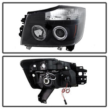 Load image into Gallery viewer, Spyder Nissan Titan 04-14/Armada 04-07 Projector Headlights LED Halo LED Blk PRO-YD-NTI04-HL-BK
