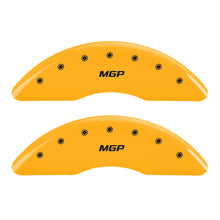Load image into Gallery viewer, MGP 4 Caliper Covers Engraved Front &amp; Rear MGP Yellow finish black ch
