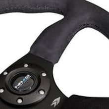 Load image into Gallery viewer, NRG Reinforced Steering Wheel (350mm / 2.5in. Deep)Blk Alcantara Comfort Grip w/4mm Matte Blk Spokes
