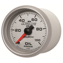 Load image into Gallery viewer, Autometer Ultra-Lite II 52mm 0-100 PSI Mechanical Oil Pressure Gauge
