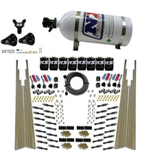 Load image into Gallery viewer, Nitrous Express 8 Cyl Dry Direct Port Four Stage 8 Solenoids Nitrous Kit (200-600HP) w/10lb Bottle
