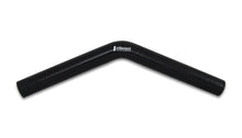Load image into Gallery viewer, Vibrant 4 Ply Reinforced Silicone Elbow Connector - 1in ID x 8in Leg 45 Deg Elbow (BLACK)
