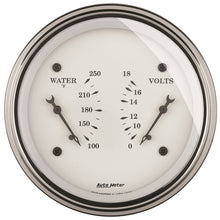 Load image into Gallery viewer, AutoMeter Gauge Dual Wtmp &amp; Volt 3-3/8in. 250 Deg. F &amp; 18V Elec Old Tyme White
