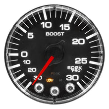 Load image into Gallery viewer, Autometer Spek-Pro Gauge Vac/Boost 2 1/16in 30Inhg-30psi Stepper Motor W/Peak &amp; Warn Black/Chrome

