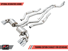 Load image into Gallery viewer, AWE Tuning 2019+ BMW M340i (G20) Resonated Touring Edition Exhaust - Quad Chrome Silver Tips
