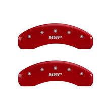 Load image into Gallery viewer, MGP Rear set 2 Caliper Covers Engraved Rear MGP Red finish silver ch
