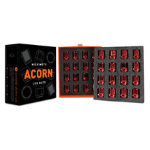 Load image into Gallery viewer, Mishimoto Steel Acorn Lug Nuts M14 x 1.5 - 32pc Set - Red

