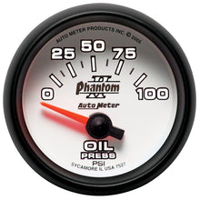 Load image into Gallery viewer, Autometer Phantom II 52mm Short Sweep Electronic 0-100psi Oil Pressure Gauge
