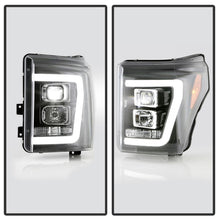 Load image into Gallery viewer, Spyder Ford F250/350/450 11-16 V2 High-Power LED Headlights-White Light Bar-Black PRO-YD-FS11V2PL-BK

