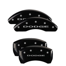 Load image into Gallery viewer, MGP 4 Caliper Covers Engraved Front &amp; Rear GM Style/Hybrid Black finish silver ch
