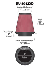 Load image into Gallery viewer, K&amp;N Universal Clamp-On Air Filter 6in FLG / 7-1/2in B / 5in T / 6-1/2in H
