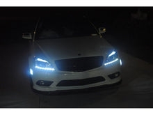 Load image into Gallery viewer, Spyder Mercedes Benz C-Class 08-11 Projector Headlights Halogen - DRL Blk PRO-YD-MBW20408-DRL-BK
