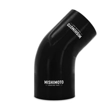 Load image into Gallery viewer, Mishimoto Silicone Reducer Coupler 45 Degree 3in to 4in - Black
