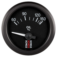 Load image into Gallery viewer, Autometer Stack 52mm 60-150 Deg C M10 Male Electric Oil Temp Gauge - Black
