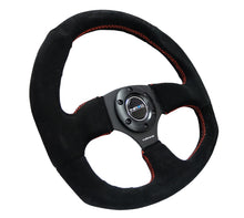 Load image into Gallery viewer, NRG Reinforced Steering Wheel (320mm Horizontal / 330mm Vertical) Suede w/Red Stitch
