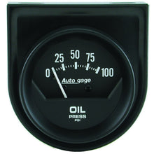Load image into Gallery viewer, Autometer Auto Gage 2in 100 psi Mechanical Short Sweep Black Oil Pressure Gauge
