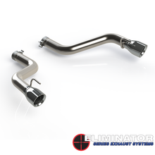 Load image into Gallery viewer, QTP 16-18 Chevrolet Camaro SS 6.2L 304SS Eliminator Muffler Delete Axle Back Exhaust w/4.5in Tips
