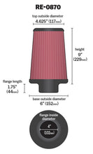 Load image into Gallery viewer, K&amp;N Universal Rubber Filter 4inch FLG / 6inch OD-B / 4-5/8inch OD-T / 9inch H
