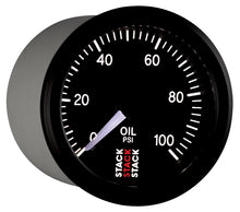 Load image into Gallery viewer, Autometer Stack 52mm 0-100 PSI 1/8in NPTF (M) Mechanical Oil Pressure Gauge - Black
