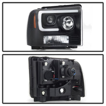 Load image into Gallery viewer, Spyder Ford F250/350/450 05-07 Projector Headlights - Light Bar DRL LED - Black PRO-YD-FS05V2-LB-BK
